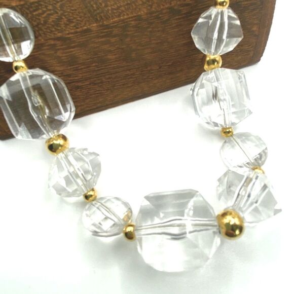 KATE SPADE Sparkle Plenty Necklace Large Jewel Faceted Pave Crystal Statement - Picture 2 of 5